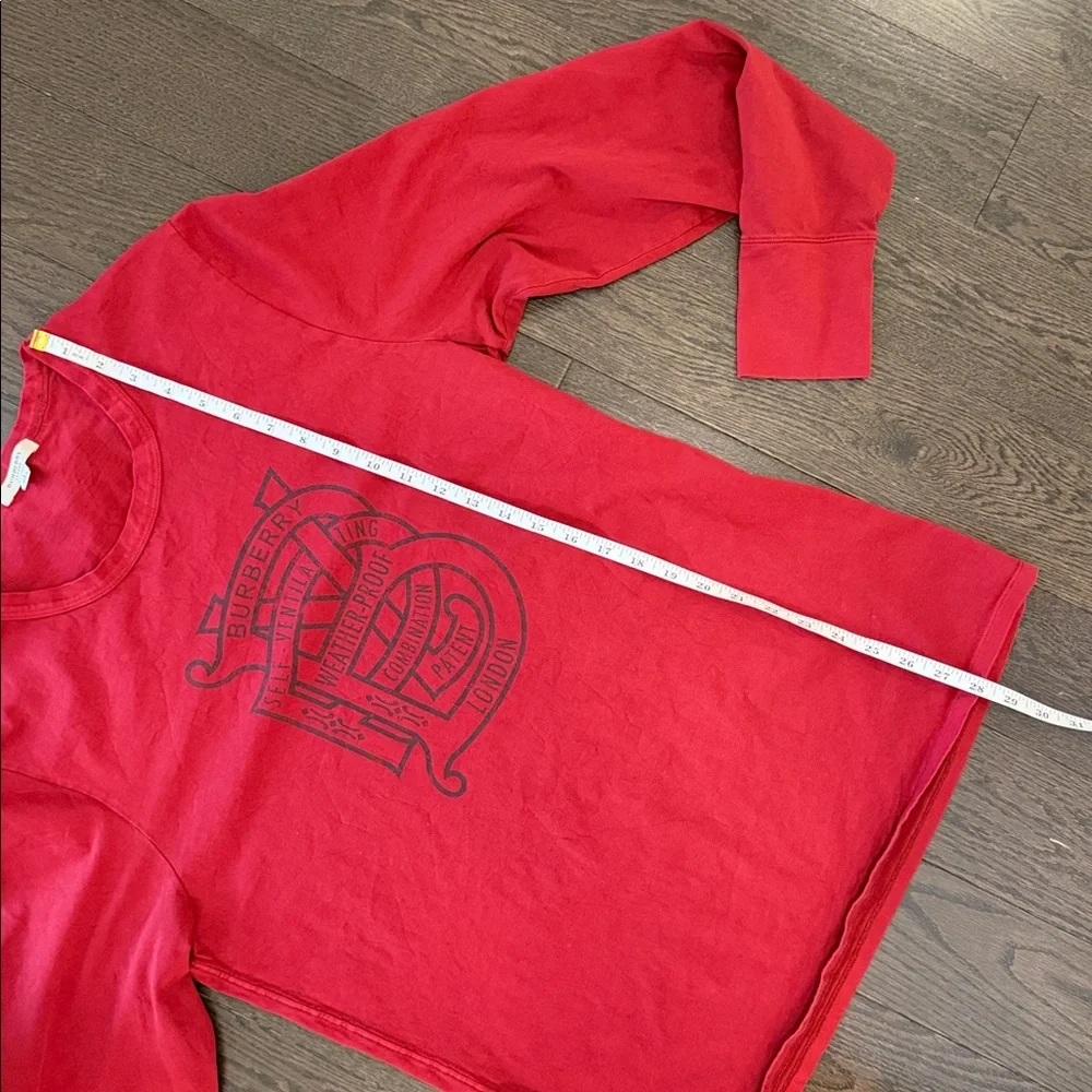 Burberry vintage red long sleeve large - Picture 4 of 6
